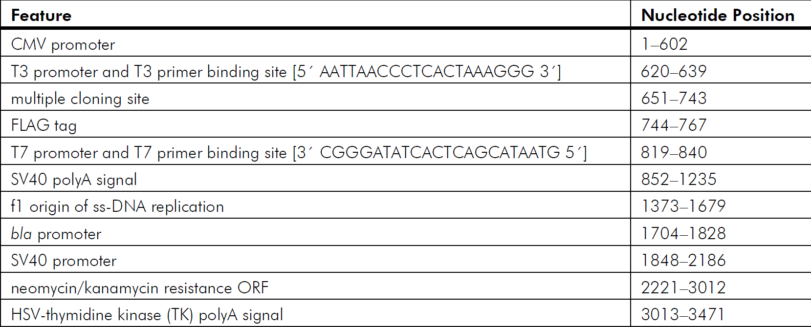 pCMV-Tag 4B 载体特征